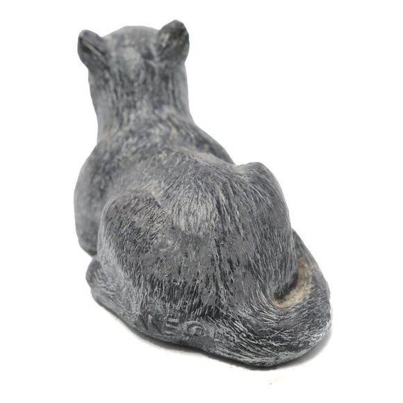 Vintage WOLF ORIGINAL Mountain Lion Cat Sculpture Figurine Handmade Canada Grey - Picture 3 of 6